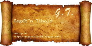 Gegán Tibold névjegykártya